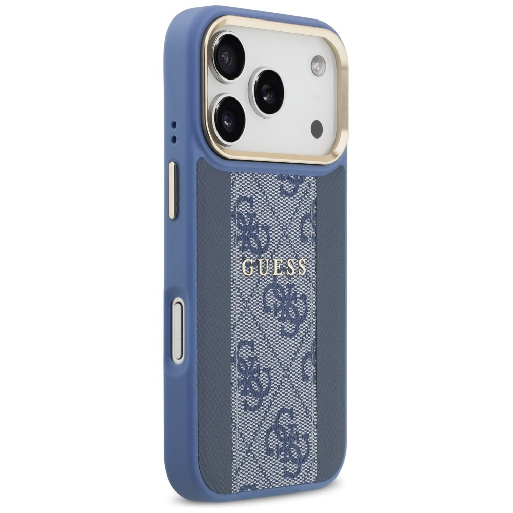Husa pentru iPhone 17 Pro - Guess Hardcase 4G Stripe MagSafe (GUHMP17LPG4SEMCB) - Blue