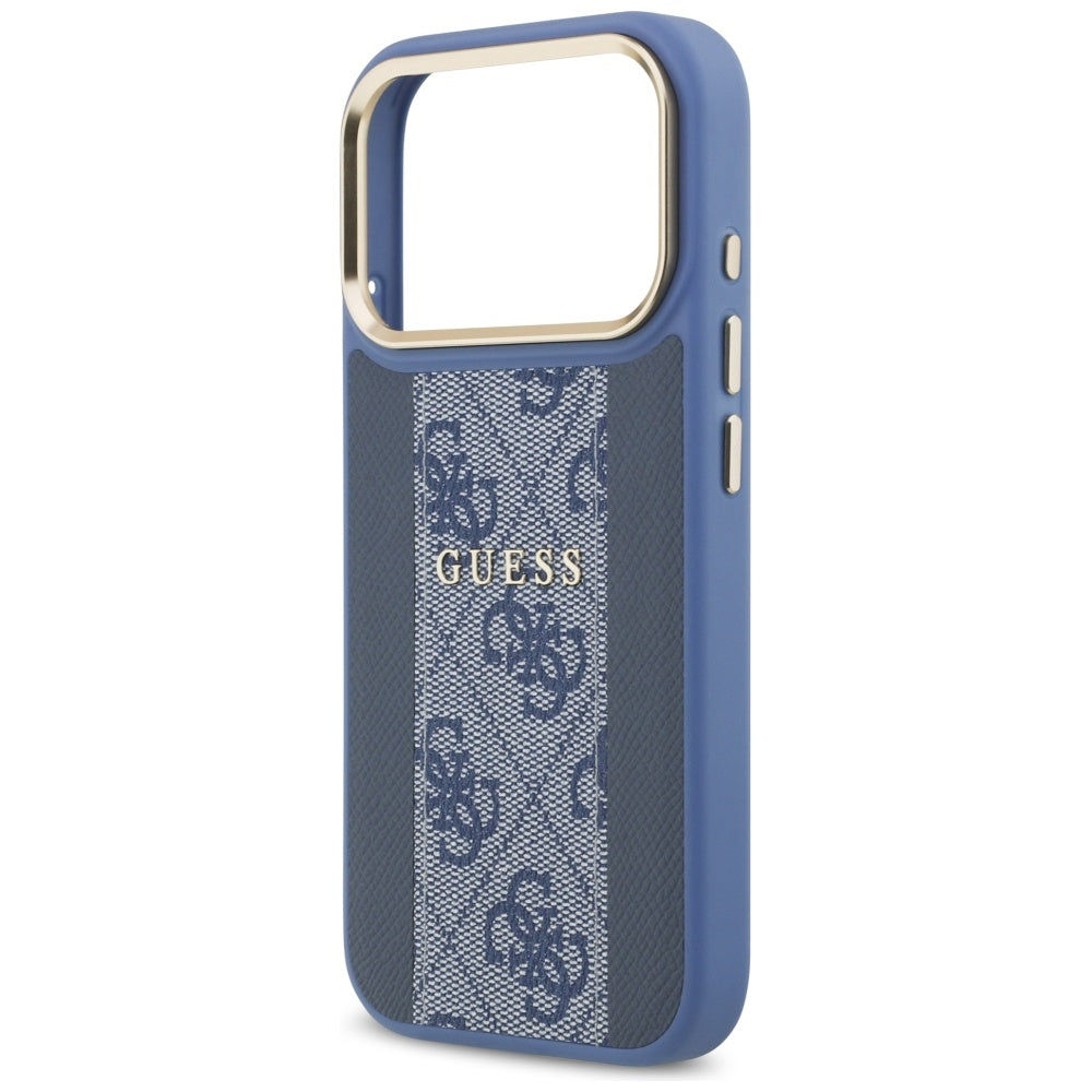 Husa pentru iPhone 17 Pro - Guess Hardcase 4G Stripe MagSafe (GUHMP17LPG4SEMCB) - Blue