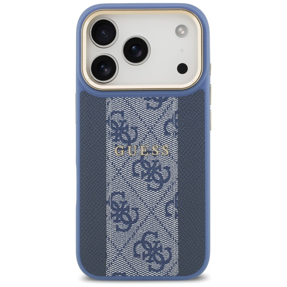 Husa pentru iPhone 17 Pro - Guess Hardcase 4G Stripe MagSafe (GUHMP17LPG4SEMCB) - Blue