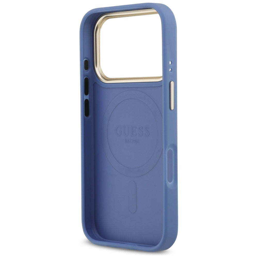 Husa pentru iPhone 17 Pro - Guess Hardcase 4G Stripe MagSafe (GUHMP17LPG4SEMCB) - Blue