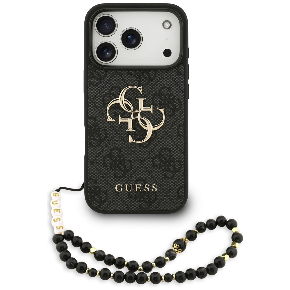 Husa pentru iPhone 17 Pro - Guess Hardcase 4G Classic Logo with Strap (GUHCP17LP4GMGSK) - Black