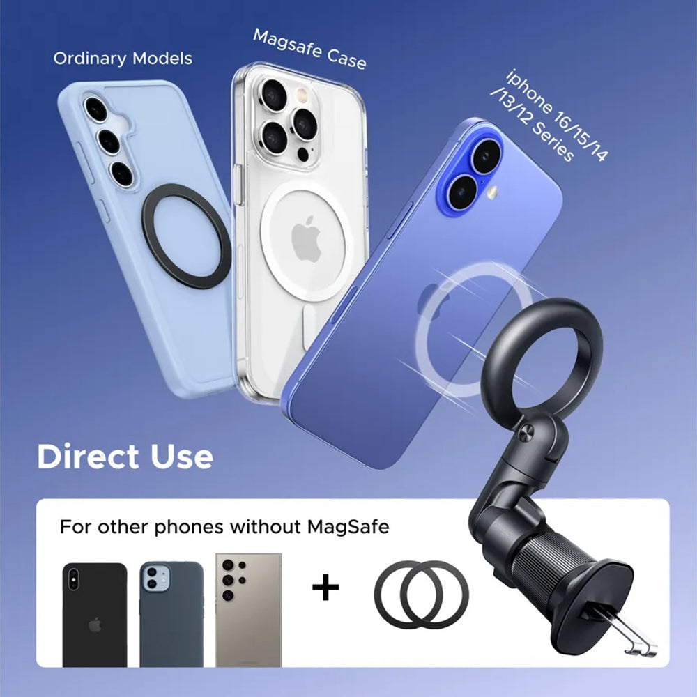 Ugreen - Car Holder LP923 (65185) - Magnetic Grip, for Air Vent, 360° Rotation, Secure Hold, Interference Free - Black