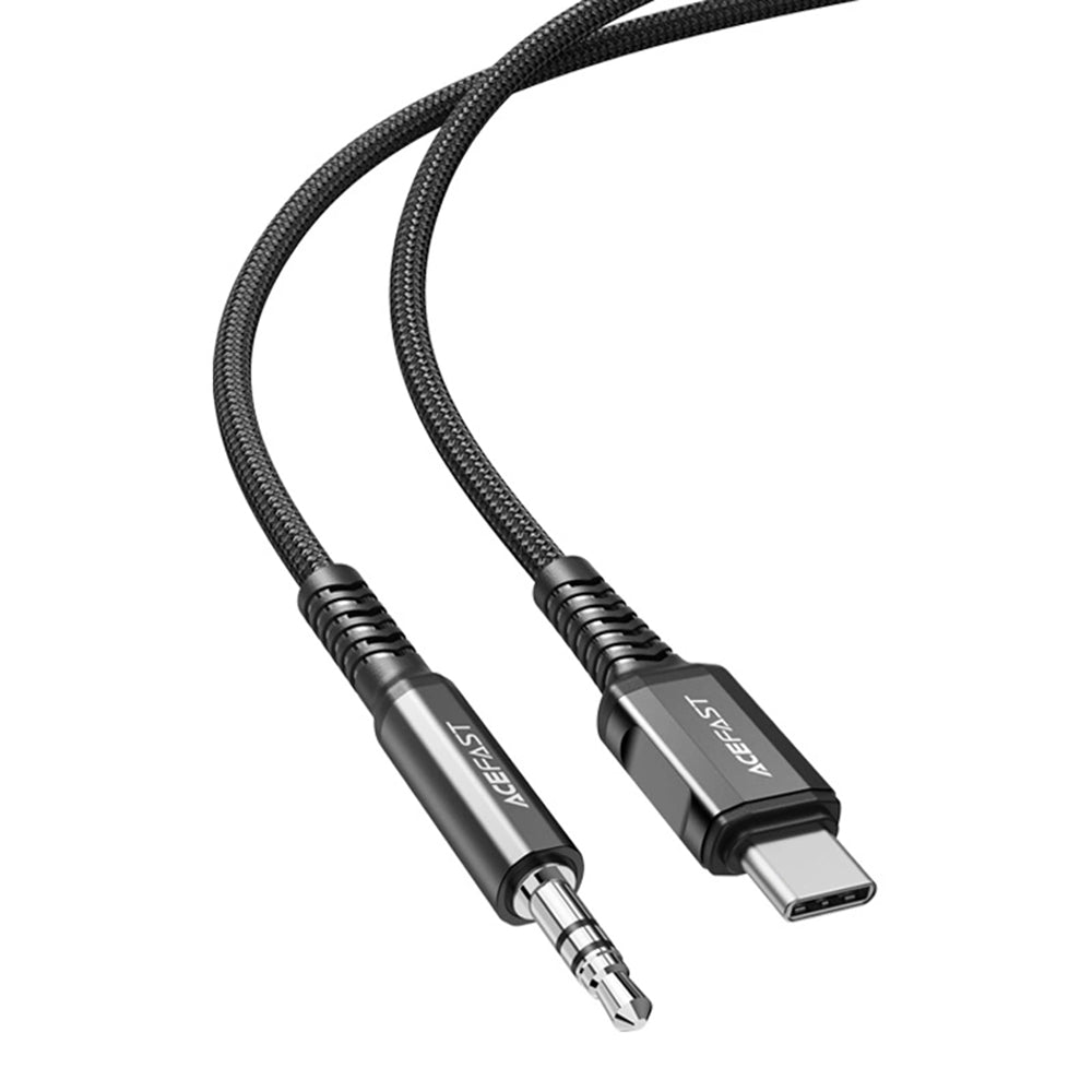 Acefast - Audio Cable Adapter (C1-08) - Type-C to Jack 3.5mm Male, Hi-Fi, DAC Digital Decoding, Nylon Braided, 1.2m - Bl