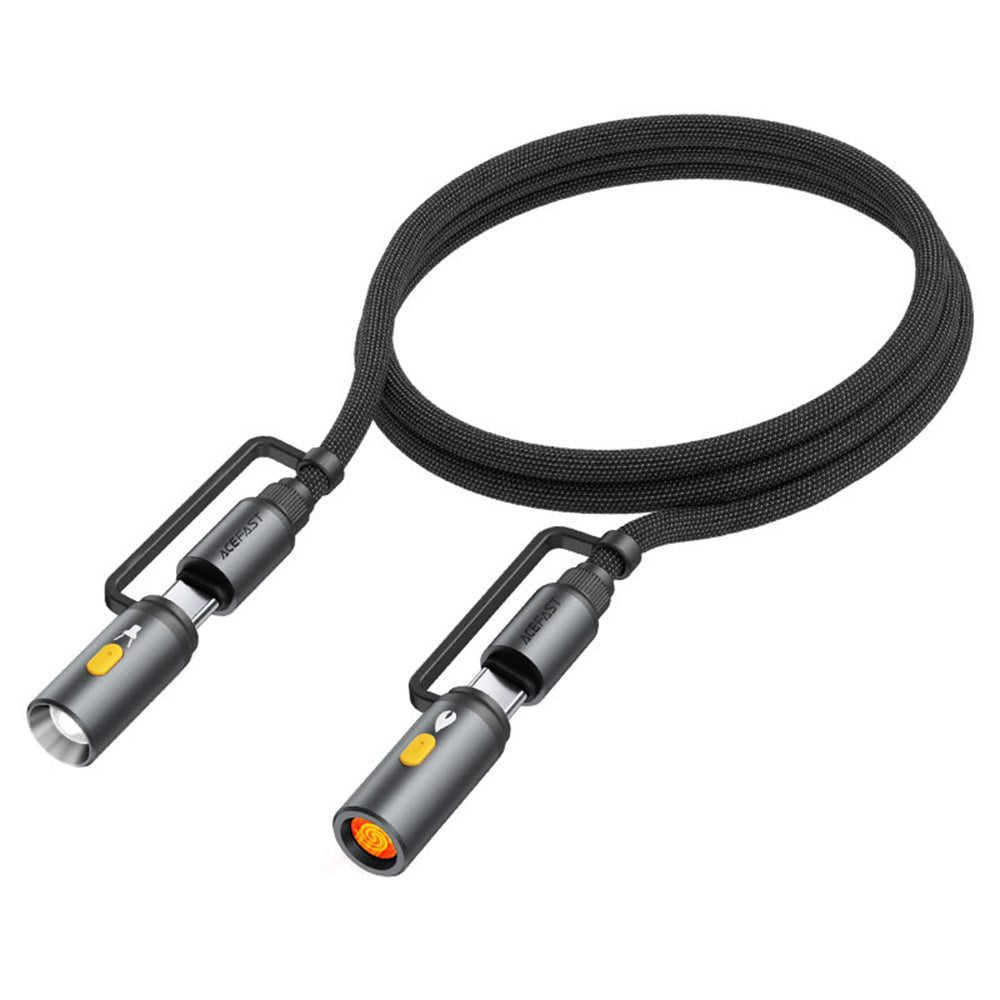 Acefast - Data Cable (J4) - Multifunction, Fast Charging, Type-C/LED Light to Type-C/Cigarette Lighter, 60W, 3A, 1.2m - 