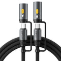 Acefast - Data Cable (J4) - Multifunction, Fast Charging, Type-C/LED Light to Type-C/Cigarette Lighter, 60W, 3A, 1.2m - 