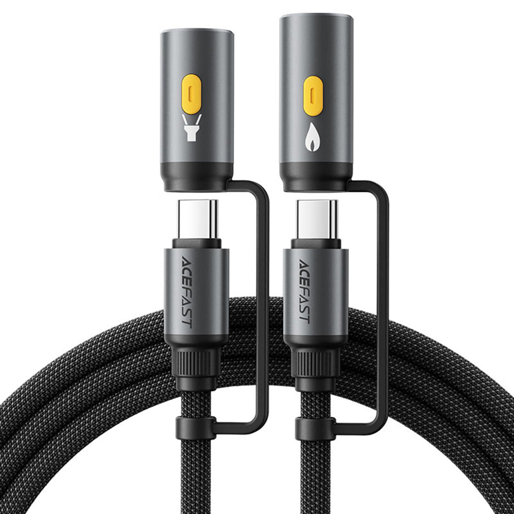 Acefast - Data Cable (J4) - Multifunction, Fast Charging, Type-C/LED Light to Type-C/Cigarette Lighter, 60W, 3A, 1.2m - 