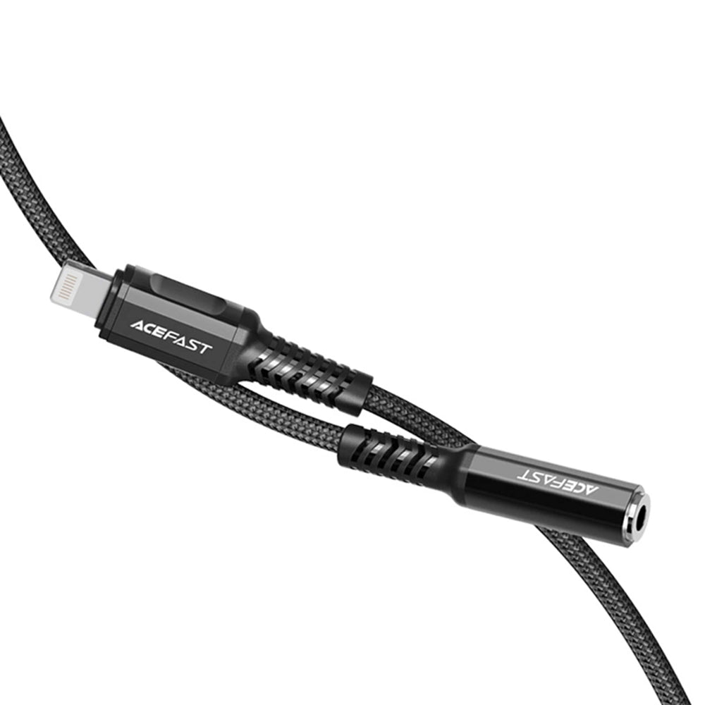 Acefast - Audio Cable Adapter (C1-05) - Lightning to Jack 3.5mm Female, Apple Hi-Fi, HD Music Decoding, MFi, 0.18m - Bla
