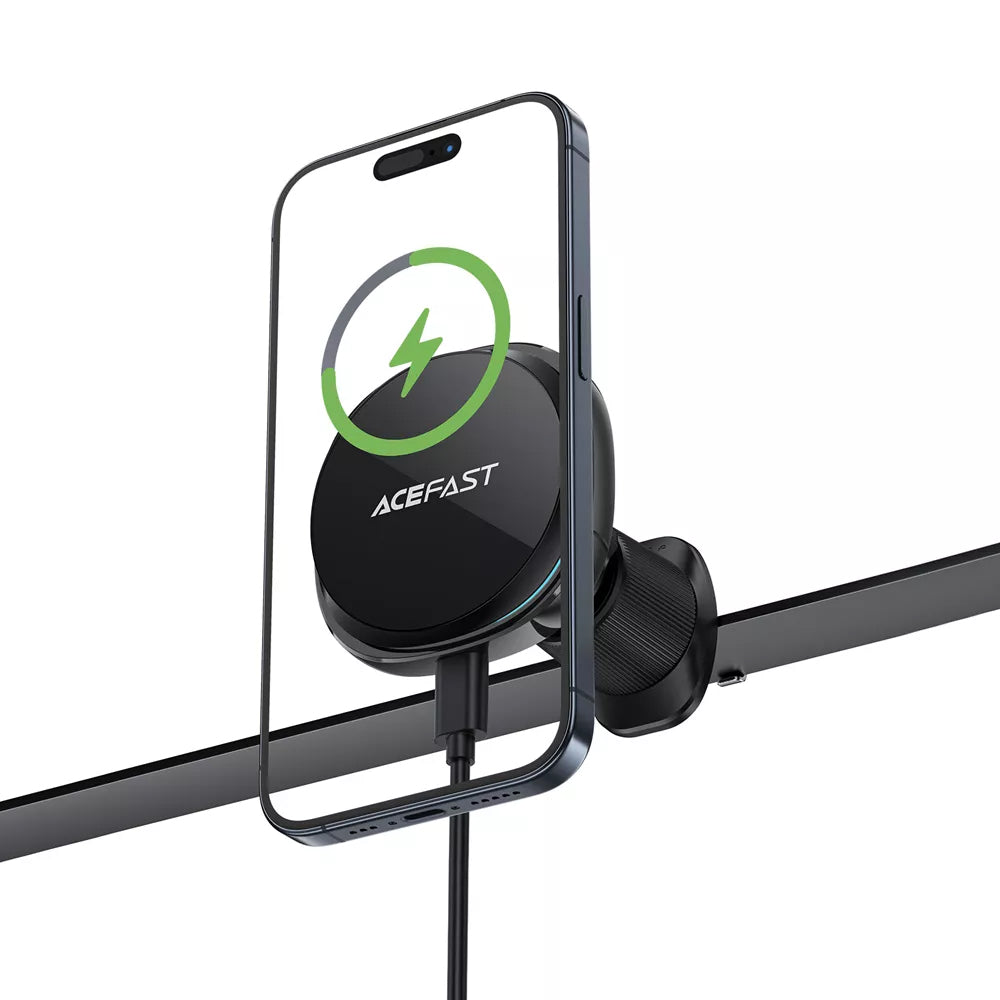 Acefast - Car Holder with Wireless Charging (D31) - for iPhone, MagSafe, 360° Adjustable, for Air Vent, 12V/2A, 15W - Bl