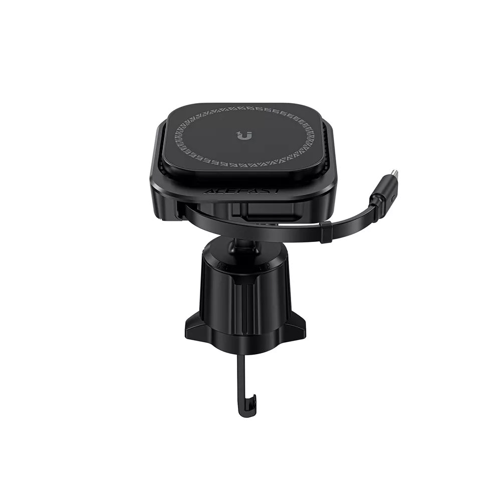 Acefast - Car Holder with Wireless Charging (D32) - for iPhone, MagSafe, Retractable Cable, for Air Vent, USB-C, 85cm - 