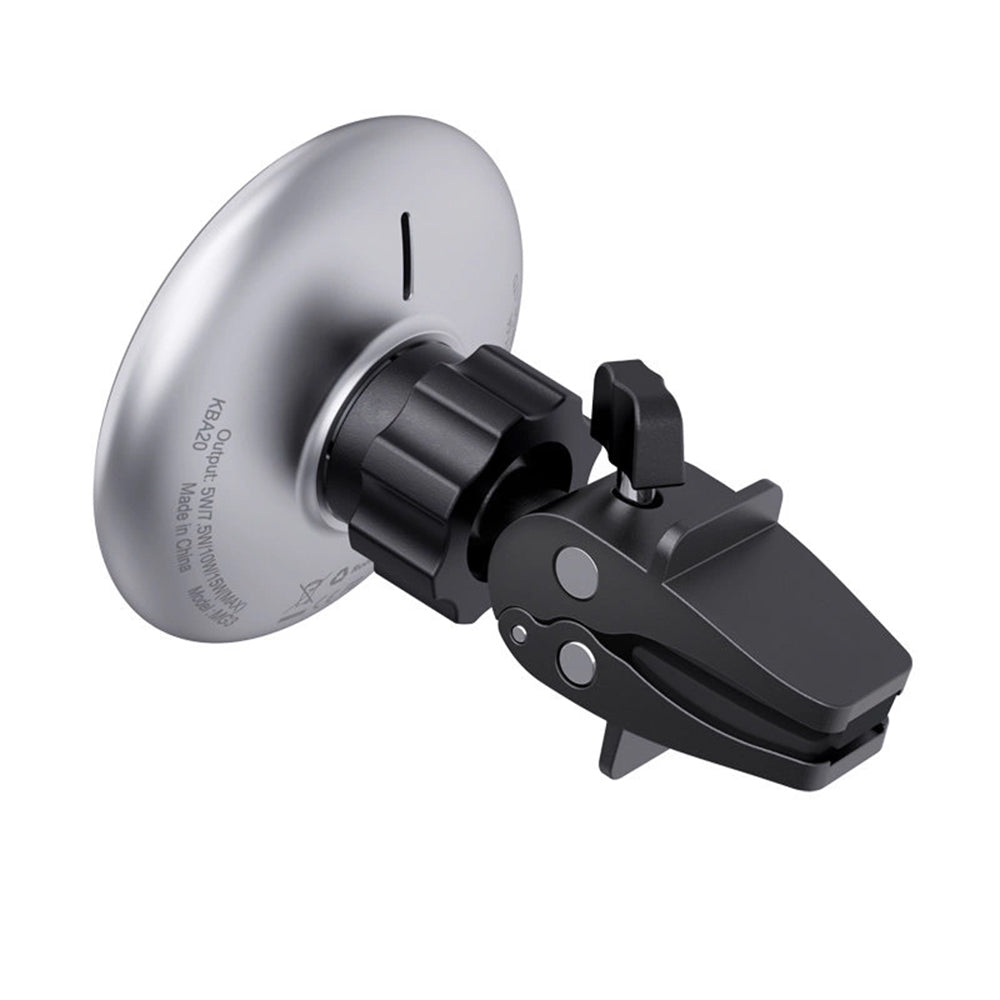 Acefast Suport Acefast with Wireless Charging (D3), for Air Vent, Magnetic Grip, Fast Charging, Adjustable, 15W, Arginti