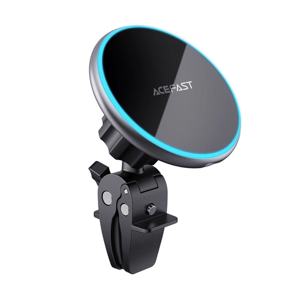 Acefast Suport Acefast with Wireless Charging (D3), for Air Vent, Magnetic Grip, Fast Charging, Adjustable, 15W, Arginti