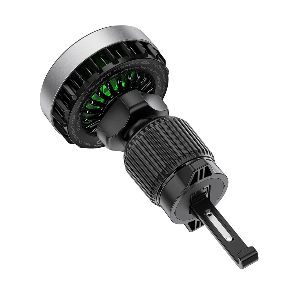 Acefast - Car Holder with Wireless Charging (D40) - for Air Vent, Magnetic Grip, Ice Cooling, Qi2, USB-C, 15W - Metal Gr