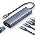 Hub Ugreen CM512 (45320), USB-C to 2x USB-C / 2x USB / RJ45, 10Gbps, Gri