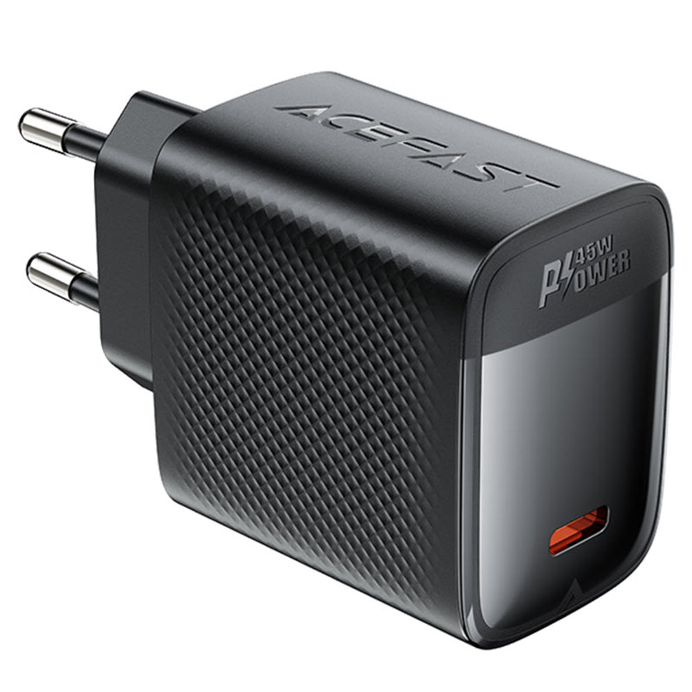 Acefast Incarcator Acefast (A112), Fast Charging, GaN Technology, Type-C, 45W, 3A, Smart Chip, Negru – imagine 2