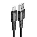 Acefast - Data Cable (C1-02) - USB to Lightning, 2.4A, Fast Charging, MFi Certification, Nylon Braid, 1.2m - Black