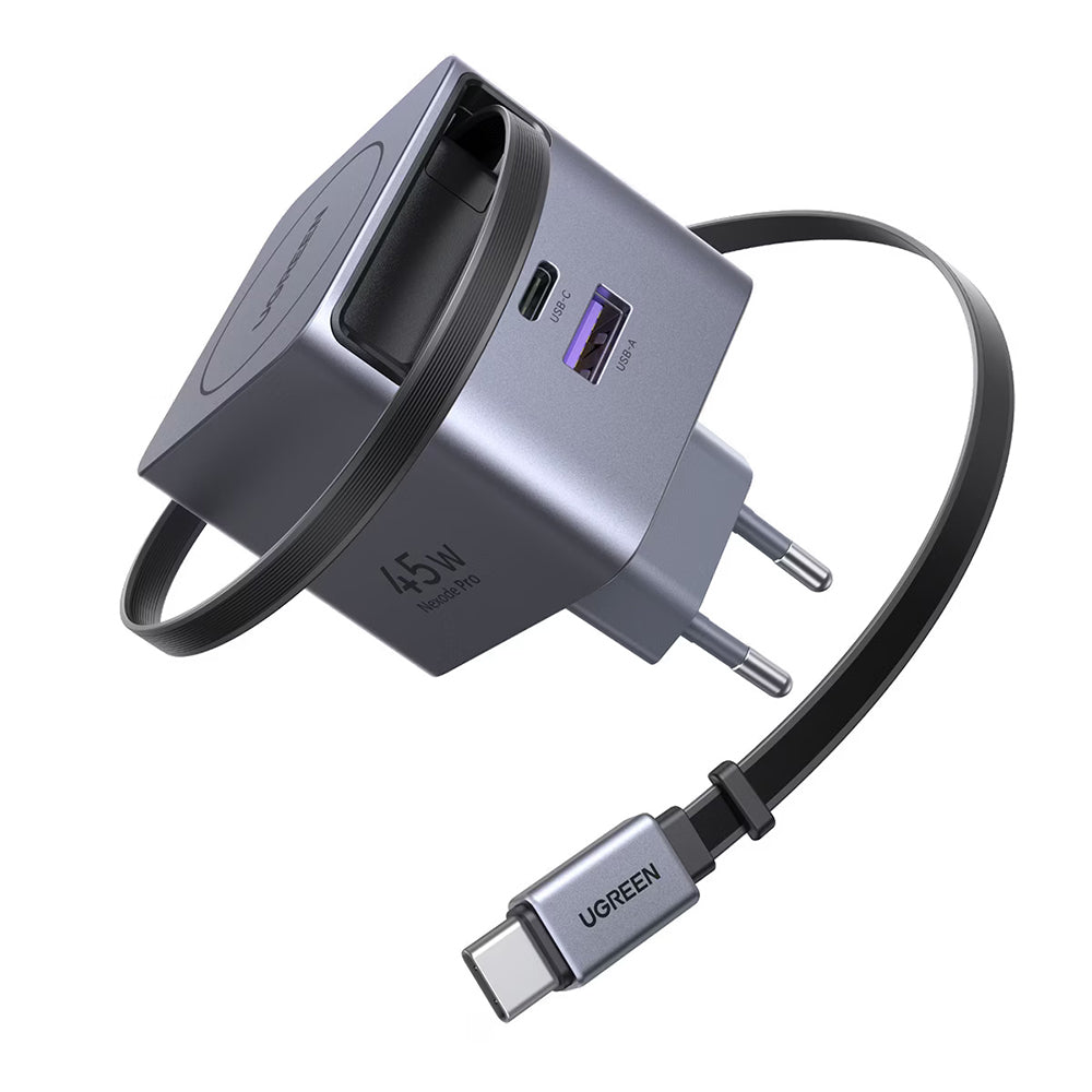 Ugreen - Wall Charger X614 (65822) - USB, 2x Type-C, GaN, Fast Charger, 45W - Space Grey