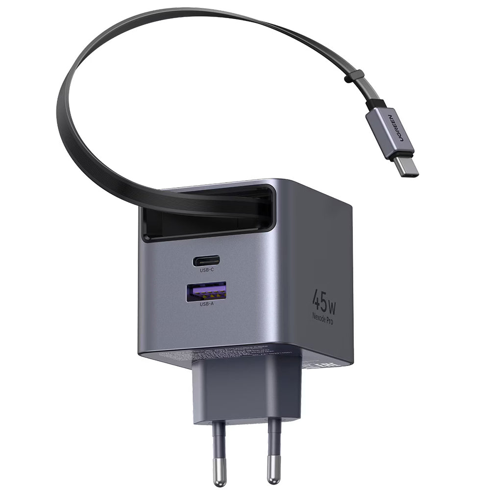 Ugreen - Wall Charger X614 (65822) - USB, 2x Type-C, GaN, Fast Charger, 45W - Space Grey