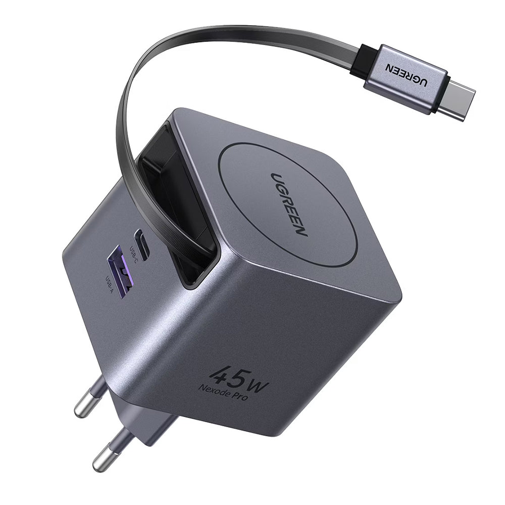 Ugreen - Wall Charger X614 (65822) - USB, 2x Type-C, GaN, Fast Charger, 45W - Space Grey