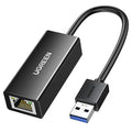 Ugreen - Ethernet Adapter CR111 (20256) - USB3.0 to RJ45 1000Mbps, Plug&Play, Intuitive LED Indicator, 0.1m - Black
