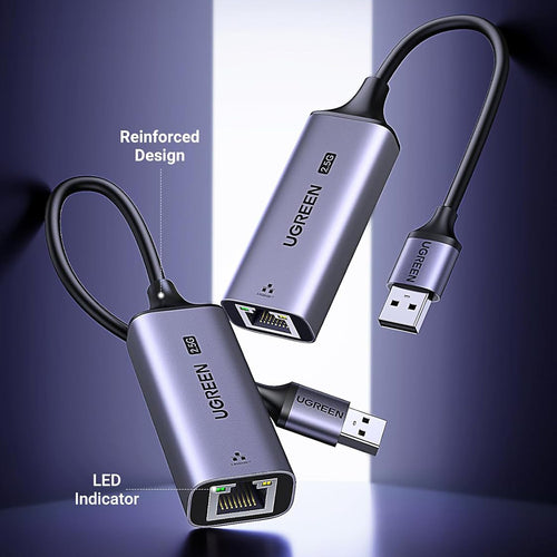 Adaptor Ugreen USB la RJ45 CM648 (25051), 2.5G, Gri