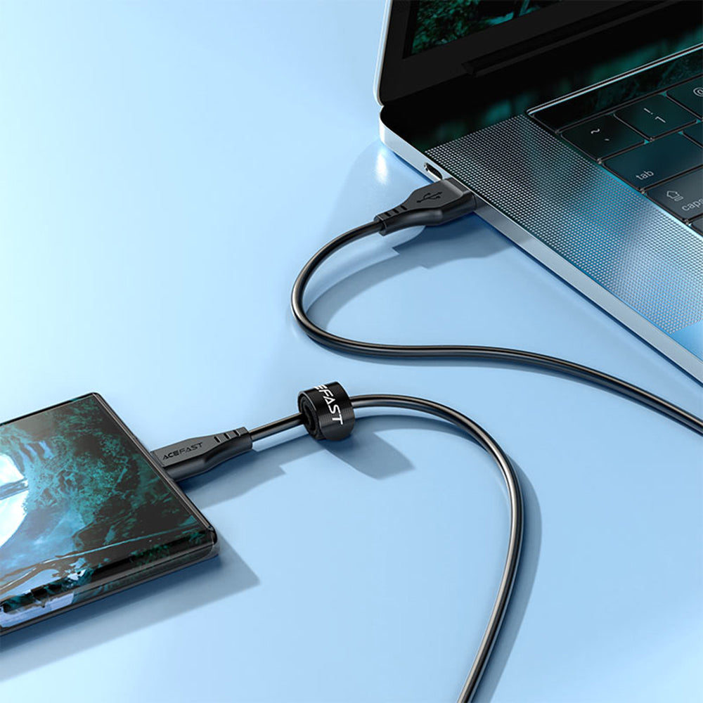 Acefast Cablu Acefast (C3-09), USB to Micro-USB, 2.4A, 480Mbps, 1.2m, Negru – imagine 5