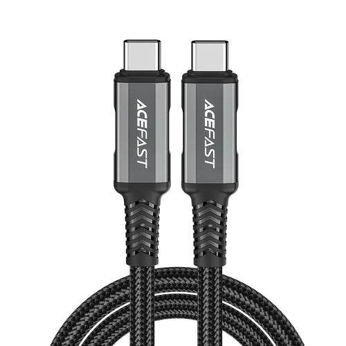 Acefast - Data Cable (C1-09) - SuperCharge, Audio-Video, USB-C to USB-C, 40Gbps, 4K, 5A, 240W, PD3.1, USB4, 1m - Gray / 