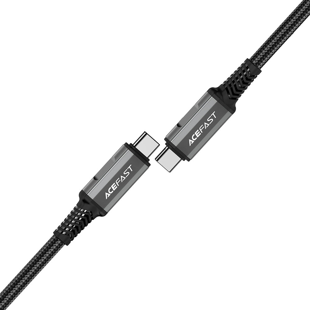 Acefast - Data Cable (C1-09) - SuperCharge, Audio-Video, USB-C to USB-C, 40Gbps, 4K, 5A, 240W, PD3.1, USB4, 1m - Gray / 