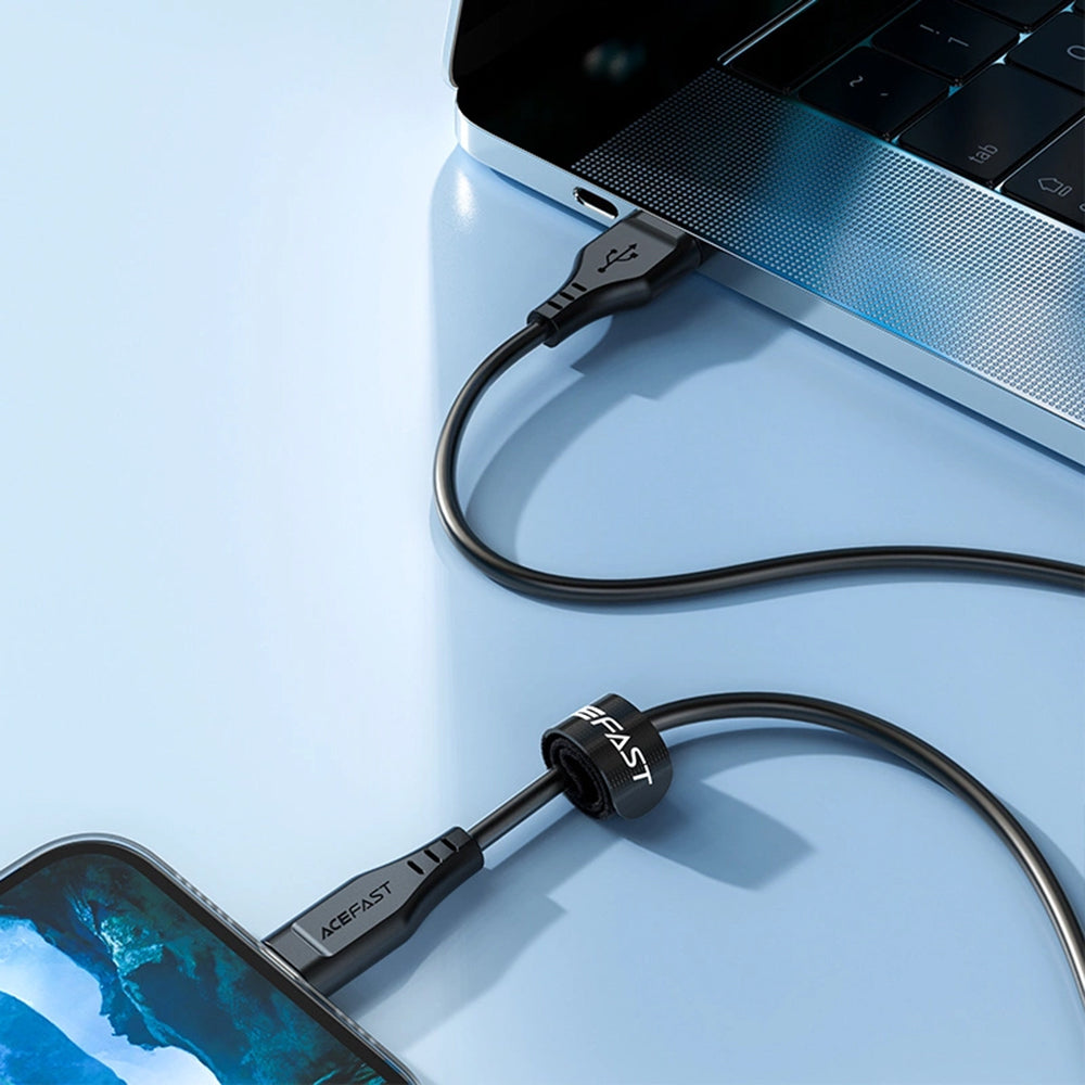 Acefast - Data Cable (C3-02) - USB to Lightning, 2.4A, 480Mbps, MFi Certification, 1.2m - Black