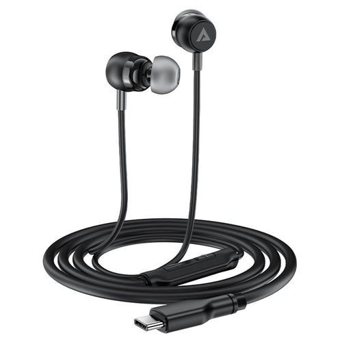 Acefast - Wired Earphones (L8) - Type-C, In-ear Design, with Microphone, Control Remote, Flexible, Silicone, 1.2m - Blac