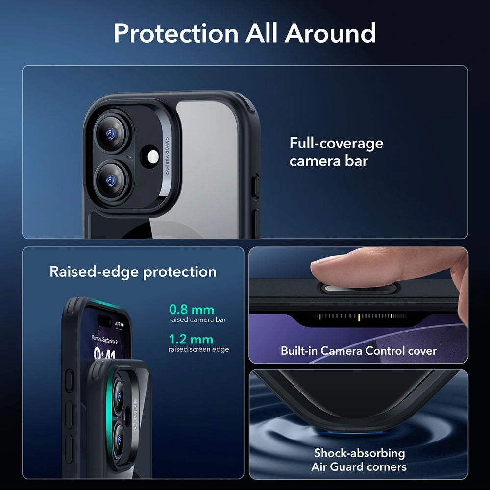 ESR - Classic Hybrid HaloLock [Included Screen Protector] - iPhone 17 - Clear Black