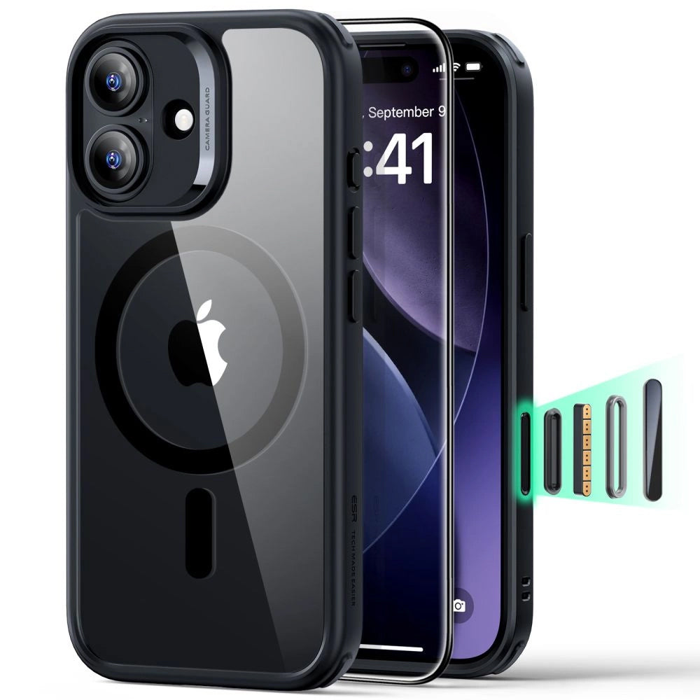 ESR - Classic Hybrid HaloLock [Included Screen Protector] - iPhone 17 - Clear Black
