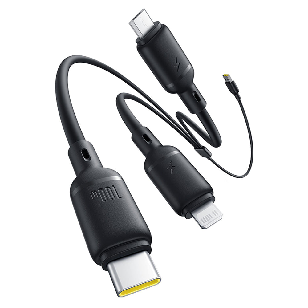 Baseus - Data Cable Silky (P10377705123-00) - Fast Charge, USB to USB-C, Lightning, Micro-USB, 100W, 480Mbps, 1.5m - Bla
