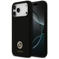 Husa pentru iPhone 17 Pro Max - Guess Silicone Logo Strass 4G MagSafe (GUHMP17XM4DGPK) - Black
