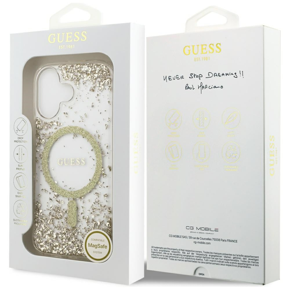 Guess - Resin Bottom Glitter MagSafe (GUHMP17SRGRGED) - iPhone 17 - Gold