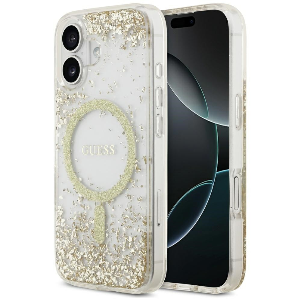 Guess - Resin Bottom Glitter MagSafe (GUHMP17SRGRGED) - iPhone 17 - Gold