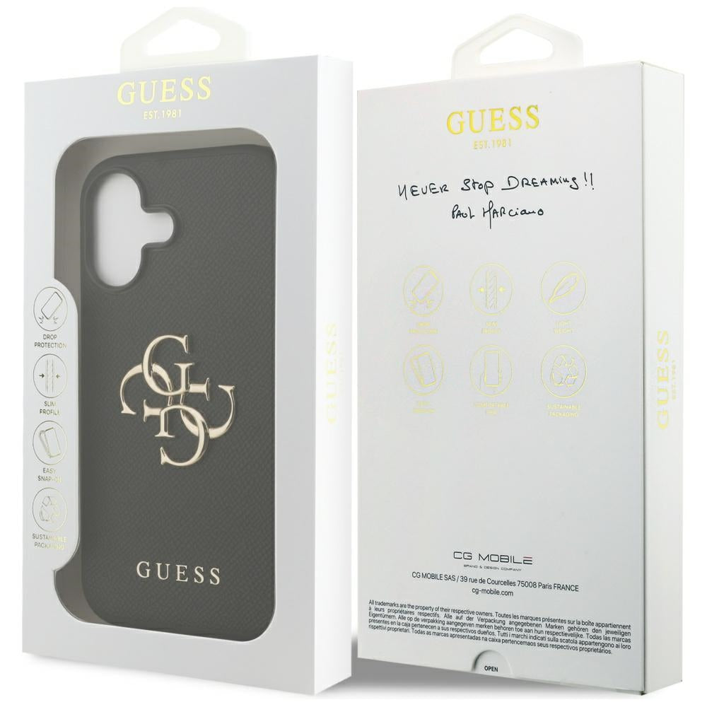 Husa pentru iPhone 17 - Guess Hardcase 4G Grained Big and Classic Logo (GUHCP17SPGT4MBK) - Black