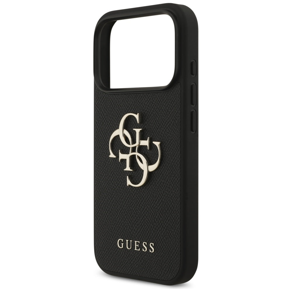 Husa pentru iPhone 17 Pro - Guess Hardcase 4G Grained Big and Classic Logo (GUHCP17LPGT4MBK) - Black