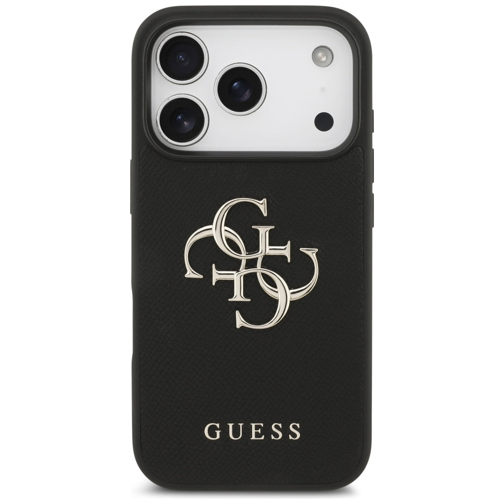 Husa pentru iPhone 17 Pro - Guess Hardcase 4G Grained Big and Classic Logo (GUHCP17LPGT4MBK) - Black