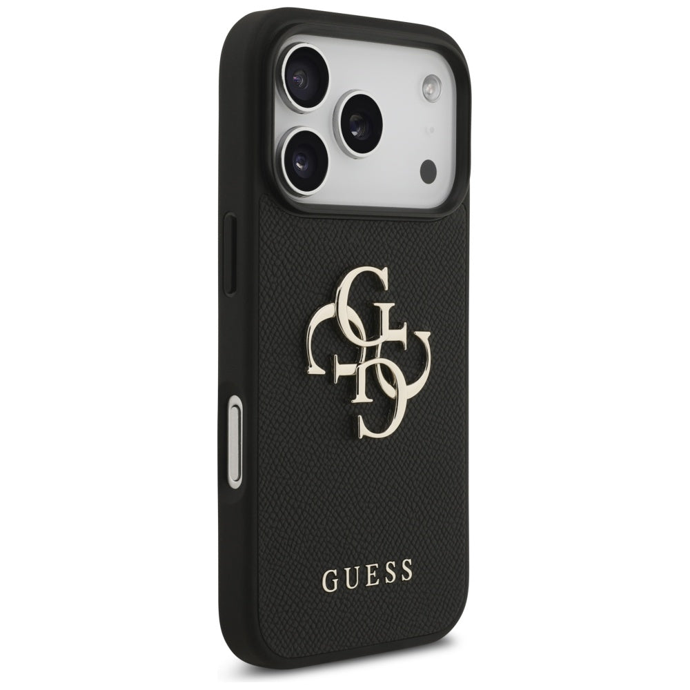 Husa pentru iPhone 17 Pro - Guess Hardcase 4G Grained Big and Classic Logo (GUHCP17LPGT4MBK) - Black