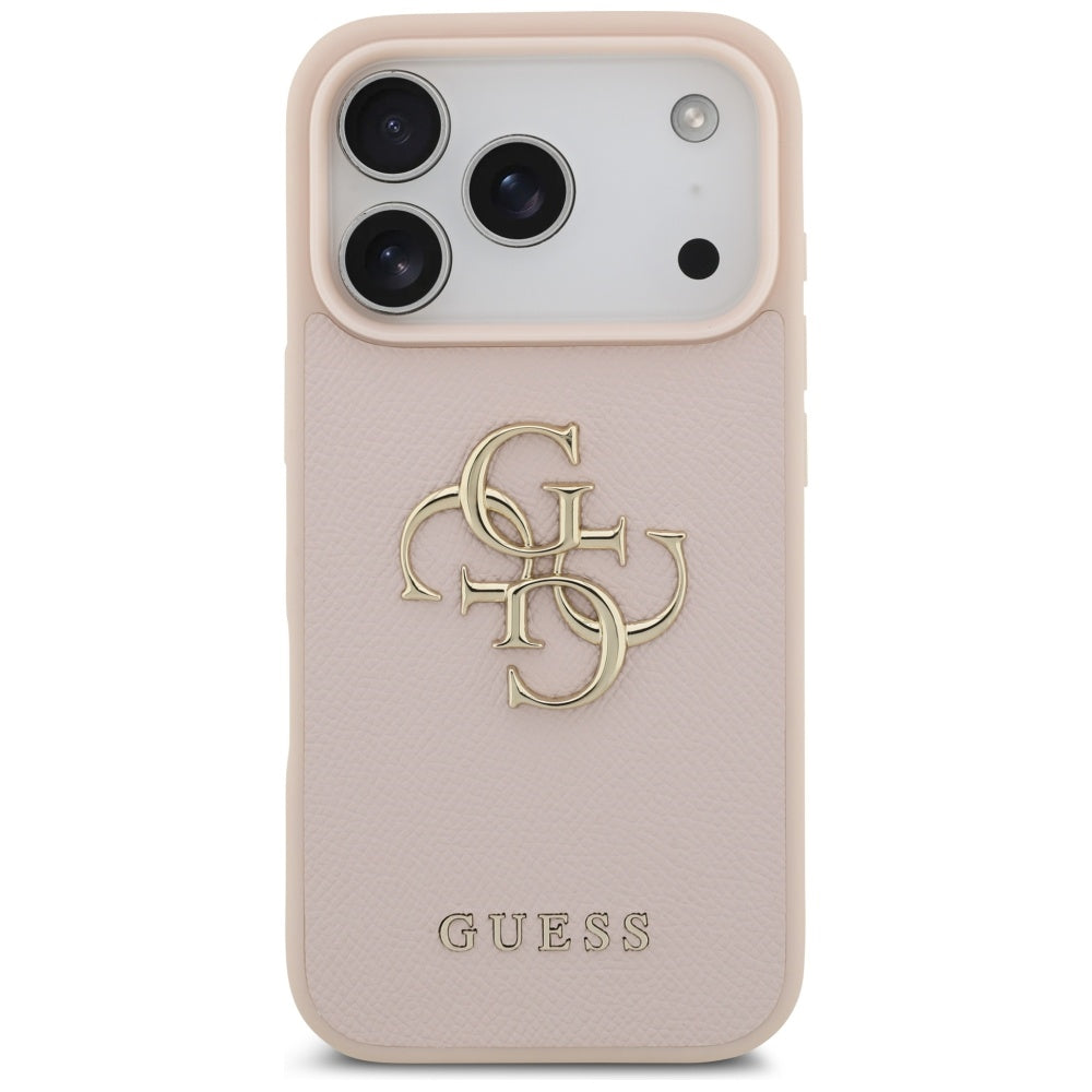 Husa pentru iPhone 17 Pro - Guess Hardcase 4G Grained Big and Classic Logo (GUHCP17LPGT4MBP) - Pink