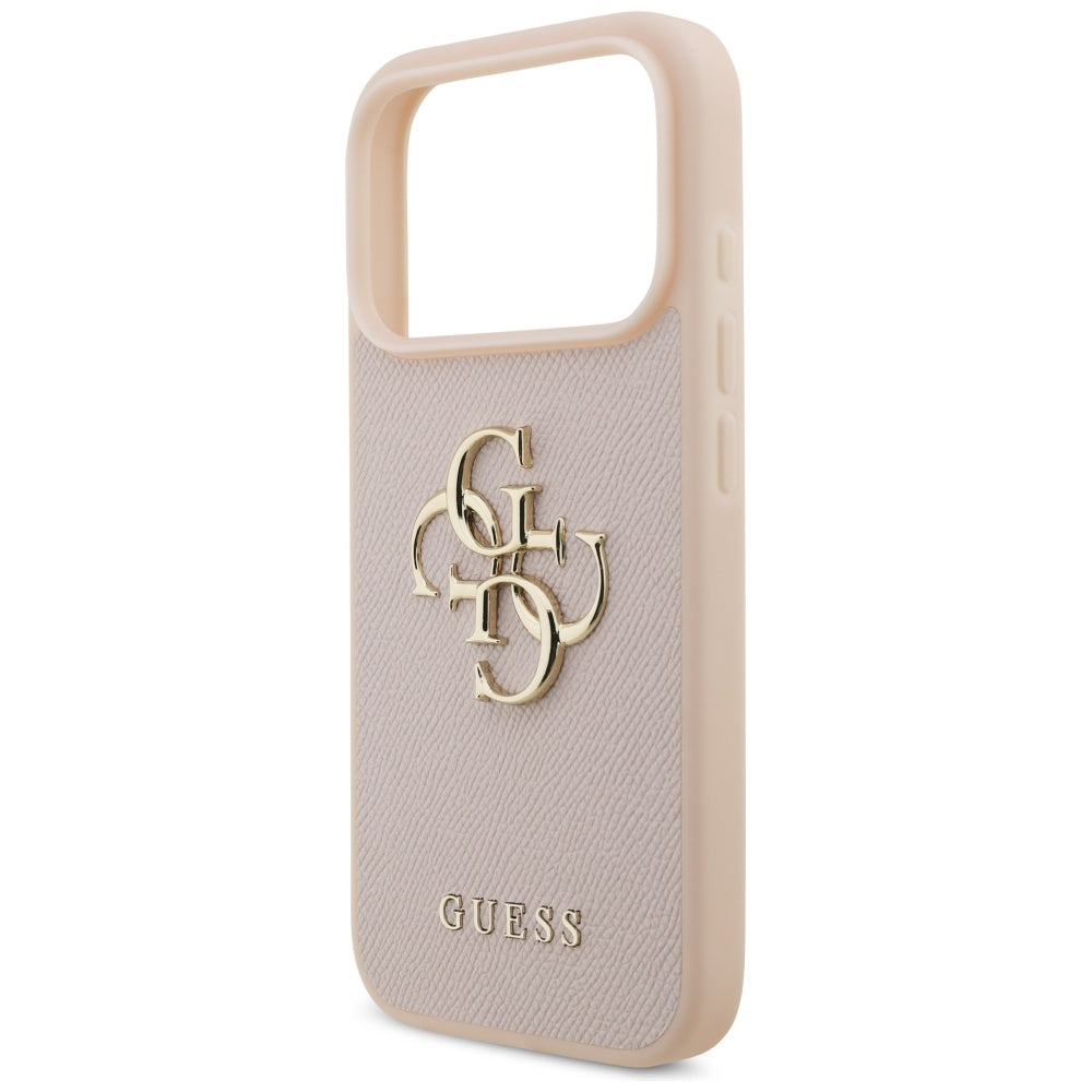Husa pentru iPhone 17 Pro - Guess Hardcase 4G Grained Big and Classic Logo (GUHCP17LPGT4MBP) - Pink