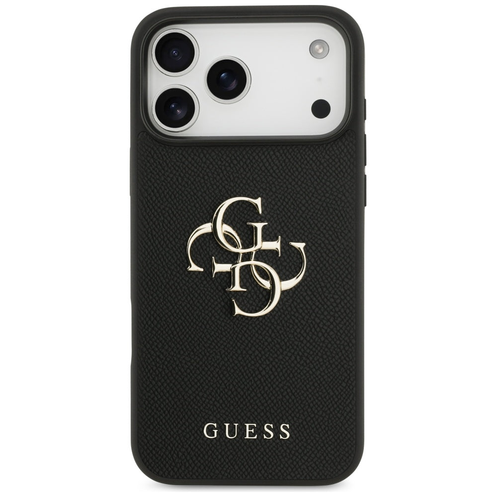 Husa pentru iPhone 17 Pro Max - Guess Hardcase 4G Grained Big and Classic Logo (GUHCP17XPGT4MBK) - Black