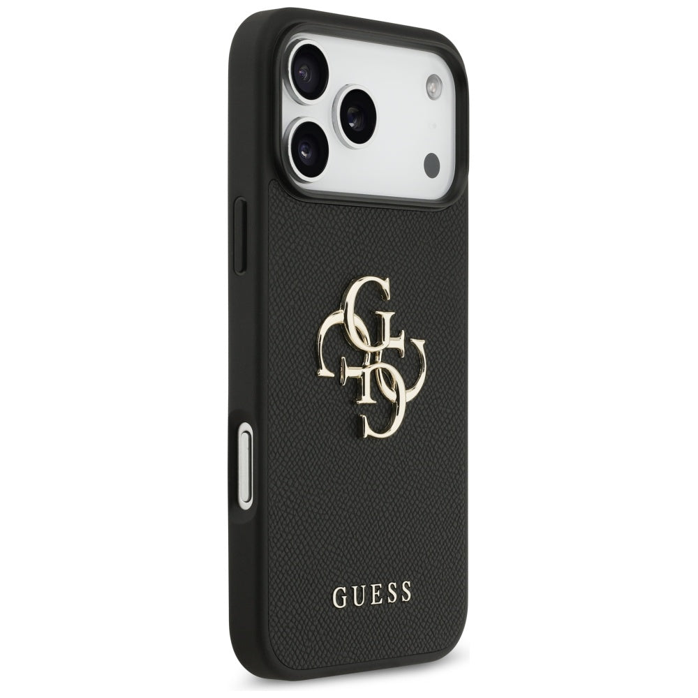 Husa pentru iPhone 17 Pro Max - Guess Hardcase 4G Grained Big and Classic Logo (GUHCP17XPGT4MBK) - Black