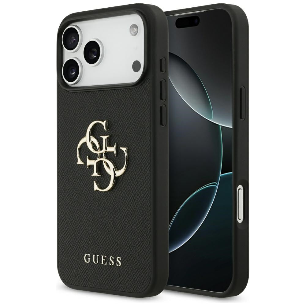 Husa pentru iPhone 17 Pro Max - Guess Hardcase 4G Grained Big and Classic Logo (GUHCP17XPGT4MBK) - Black