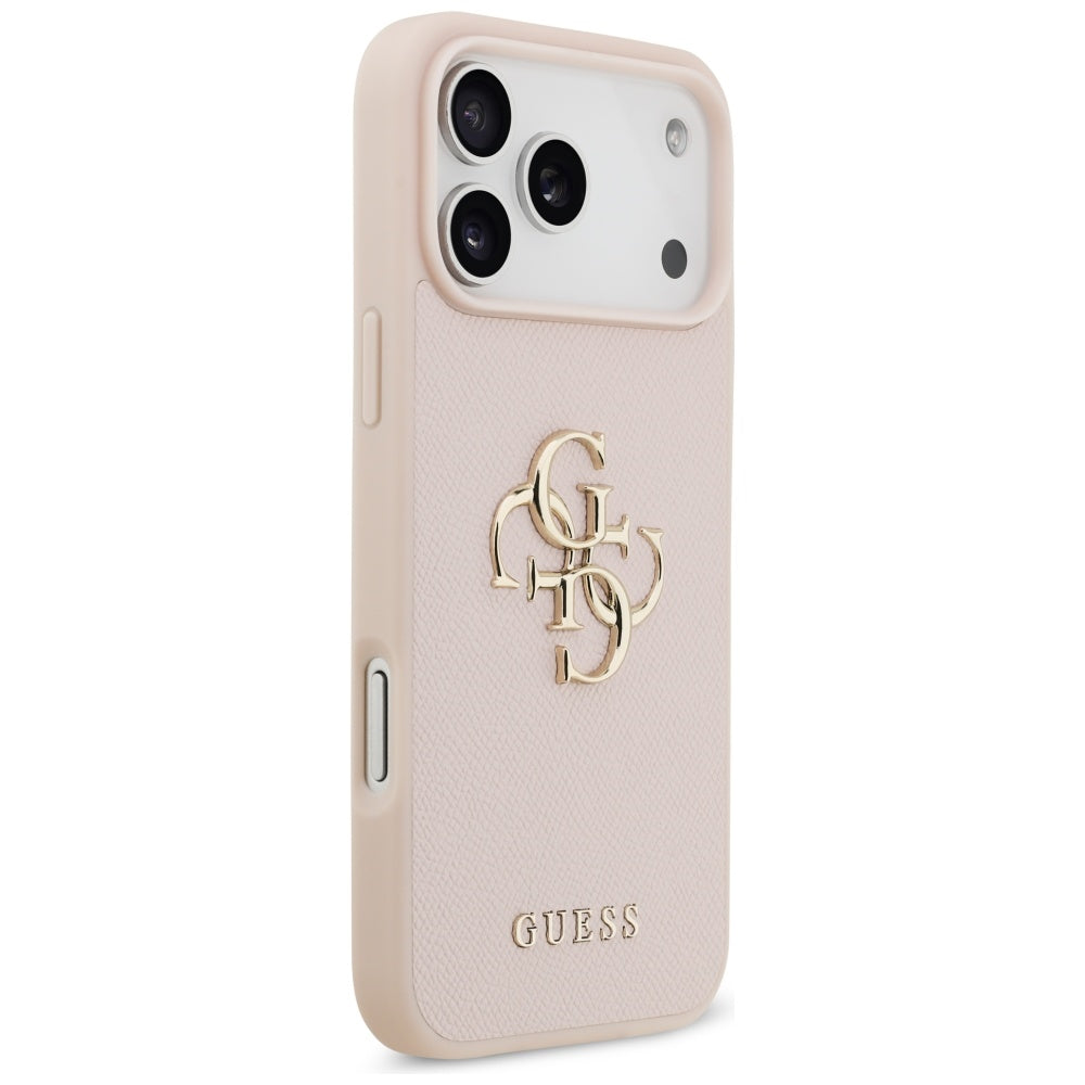 Husa pentru iPhone 17 Pro Max - Guess Hardcase 4G Grained Big and Classic Logo (GUHCP17XPGT4MBP) - Pink