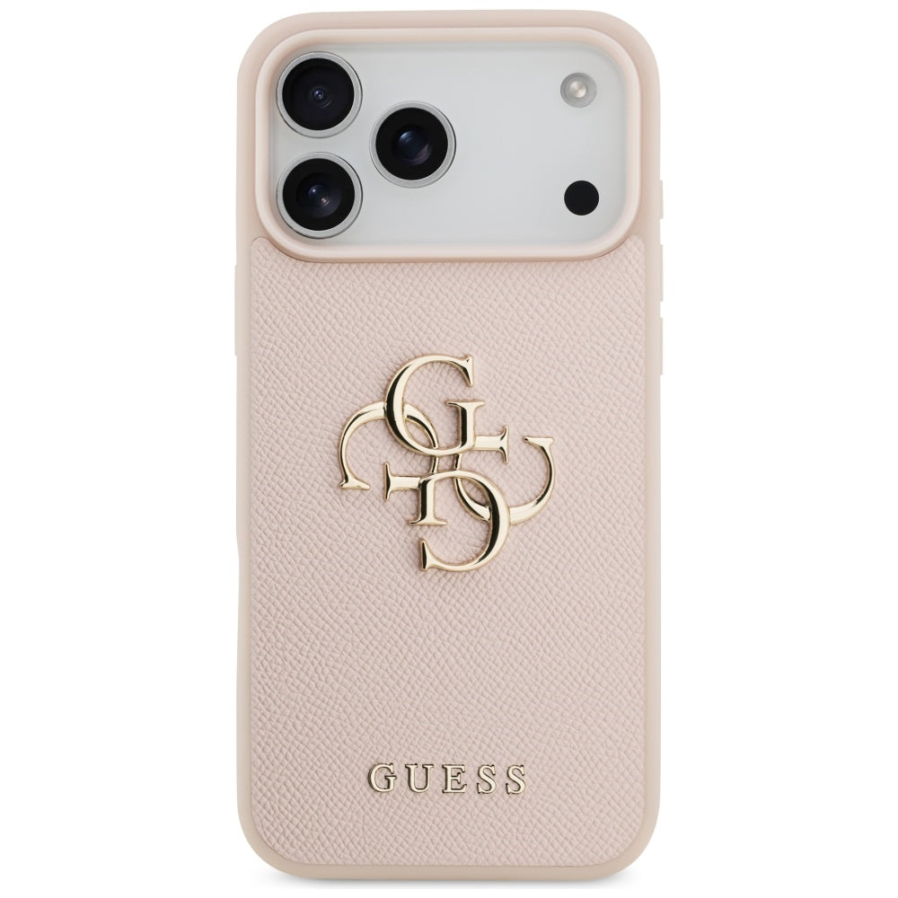 Husa pentru iPhone 17 Pro Max - Guess Hardcase 4G Grained Big and Classic Logo (GUHCP17XPGT4MBP) - Pink