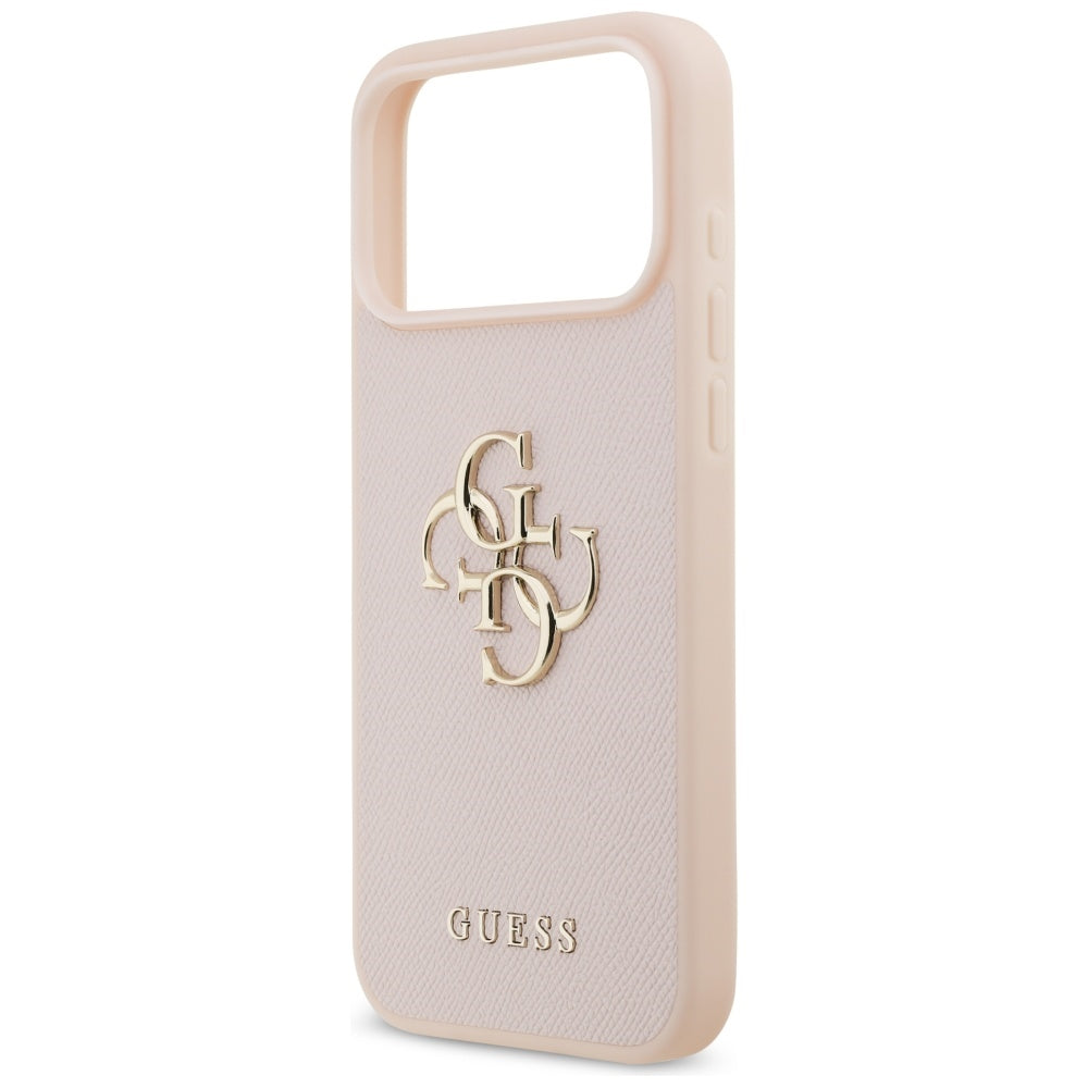 Husa pentru iPhone 17 Pro Max - Guess Hardcase 4G Grained Big and Classic Logo (GUHCP17XPGT4MBP) - Pink