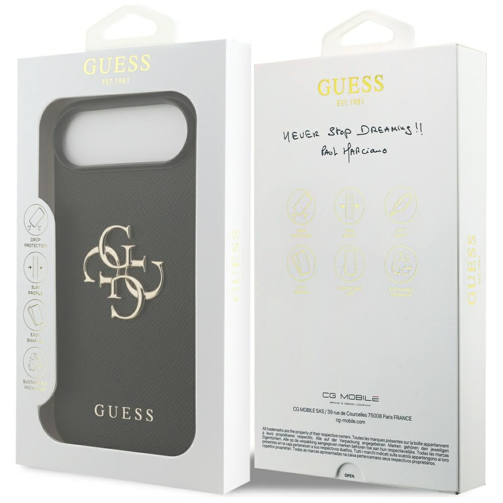 Husa pentru iPhone 17 Air - Guess Hardcase 4G Grained Big and Classic Logo (GUHCP17MPGT4MBK) - Black