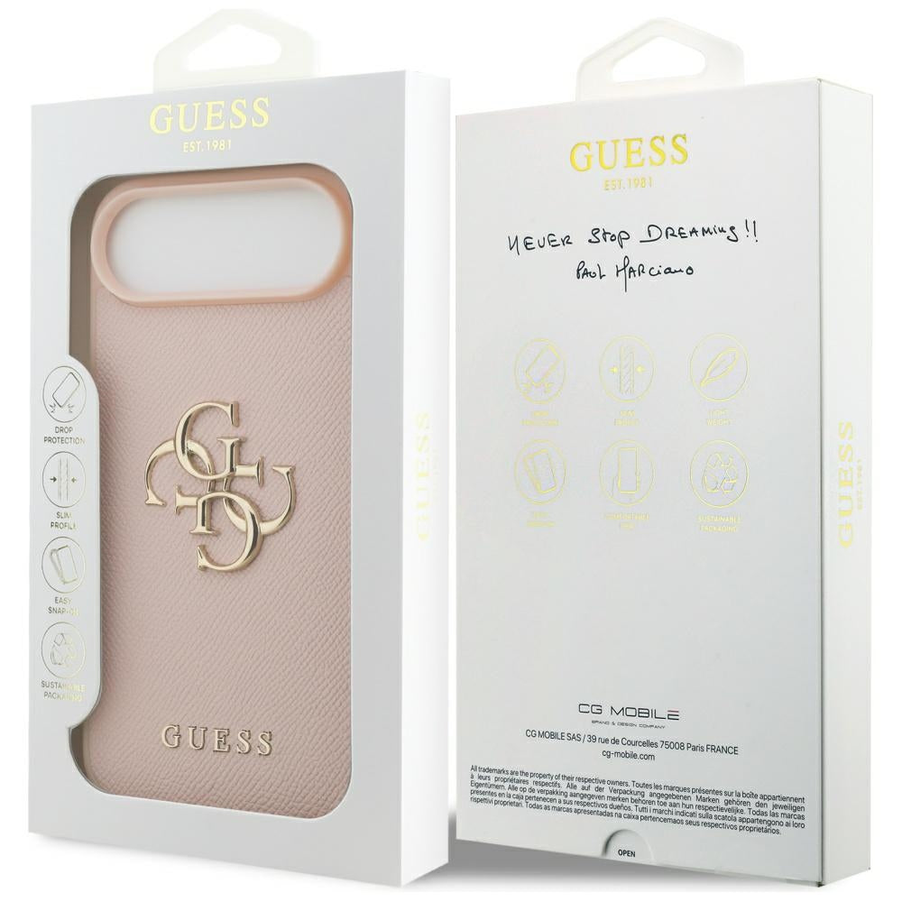 Husa pentru iPhone 17 Air - Guess Hardcase 4G Grained Big and Classic Logo (GUHCP17MPGT4MBP) - Pink