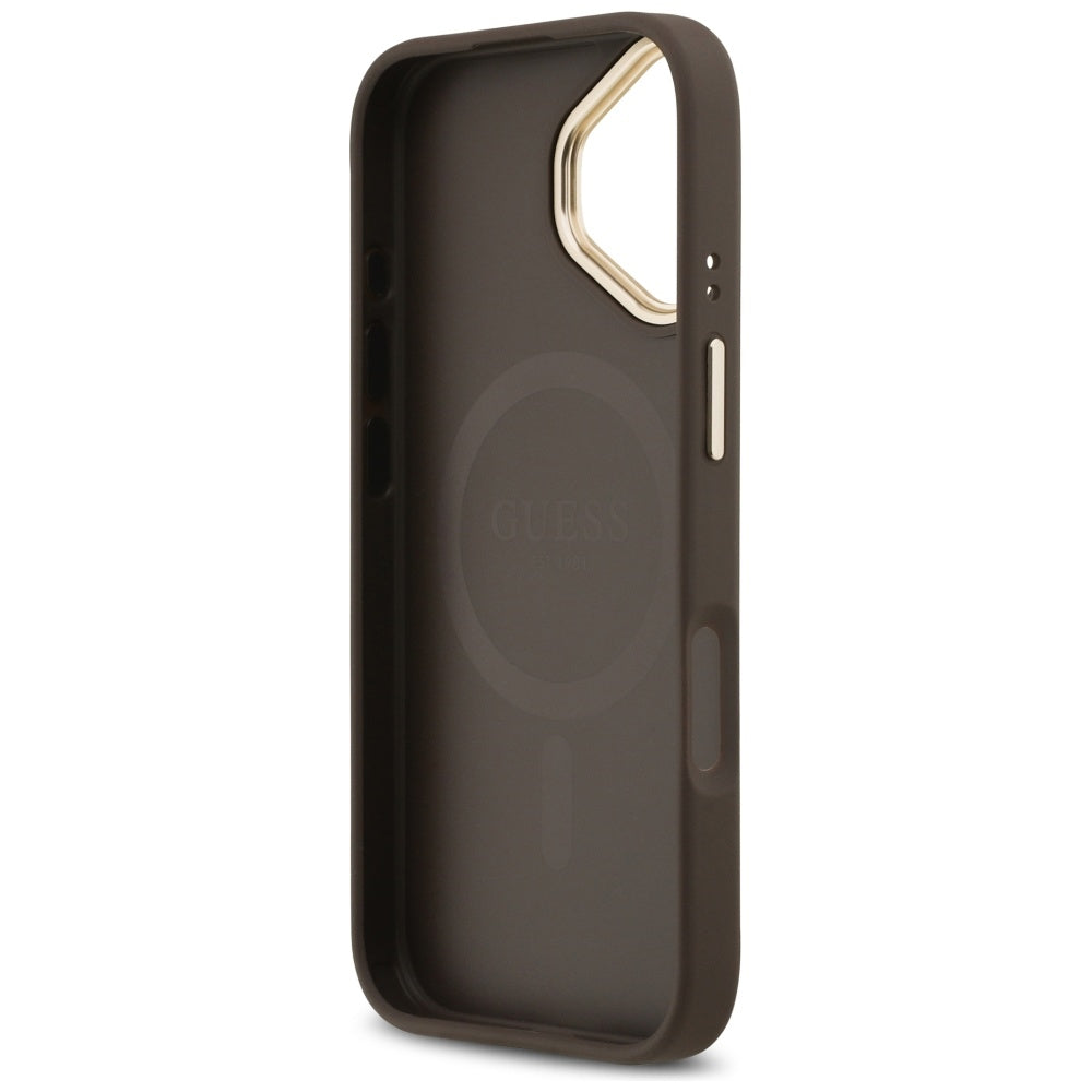 Guess - Grained Strass Logo MagSafe (GUHMP17SPGCRMDEW) - iPhone 17 - Brown